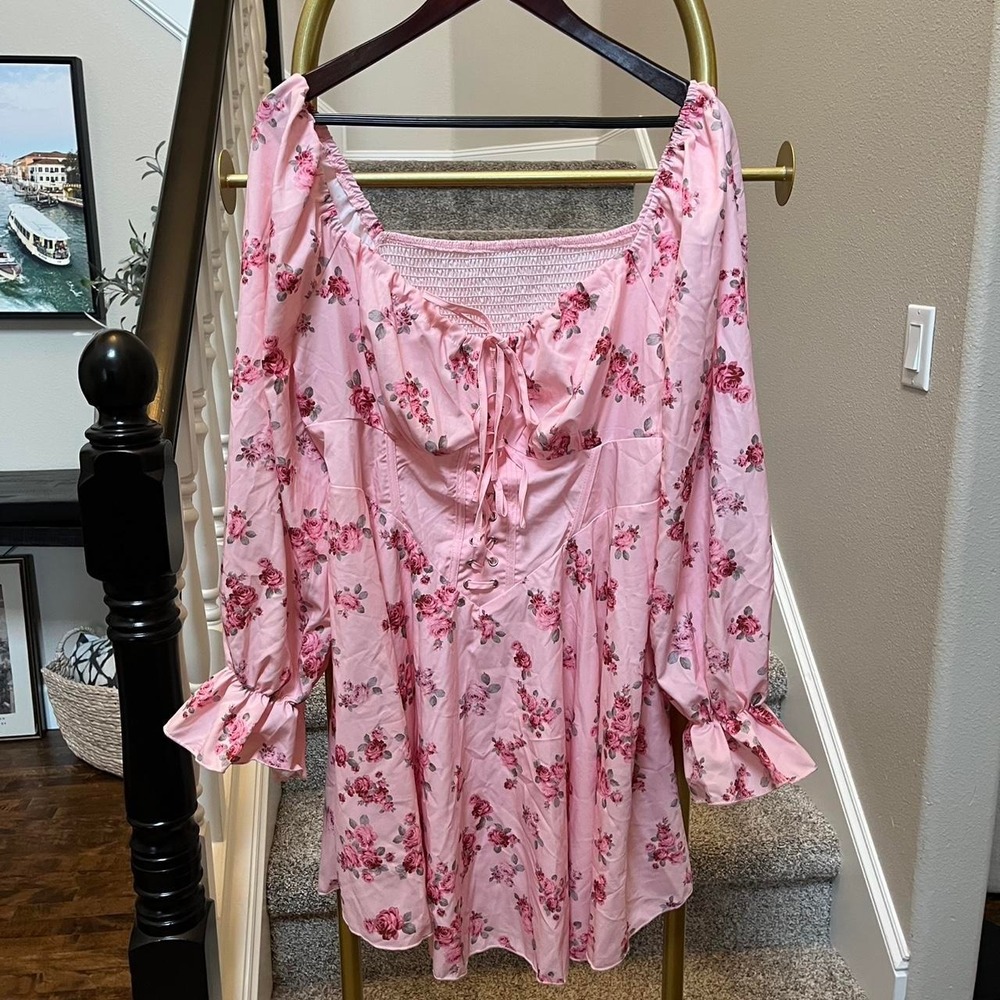 Pink floral milkmade baby doll dress